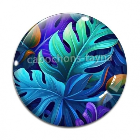 Cabochon Verre - feuille
