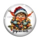 Cabochon Verre - lutin joyeux noël