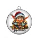 Pendentif Cabochon Argent - lutin joyeux noël