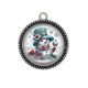 Pendentif Cabochon Argent - bonhomme de neige