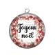 Pendentif Cabochon Argent - joyeux noël