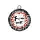 Pendentif Cabochon Argent - joyeux noël