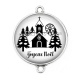 Connecteur Cabochon Argent - joyeux noël