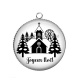 Pendentif Cabochon Argent - joyeux noël