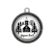Pendentif Cabochon Argent - joyeux noël