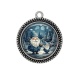 Pendentif Cabochon Argent - père noël