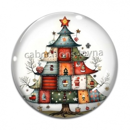 Cabochon Verre - sapin de noël