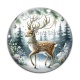Cabochon Verre - cerf de noël