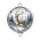 Connecteur Cabochon Argent - cerf de noël
