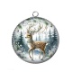 Pendentif Cabochon Argent - cerf de noël
