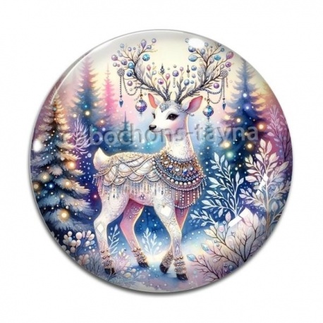 Cabochon Verre - cerf de noël