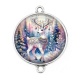 Connecteur Cabochon Argent - cerf de noël