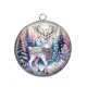 Pendentif Cabochon Argent - cerf de noël