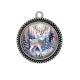Pendentif Cabochon Argent - cerf de noël