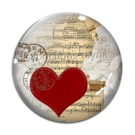Cabochon Verre - c?ur