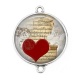 Connecteur Cabochon Argent - c?ur