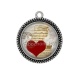 Pendentif Cabochon Argent - c?ur
