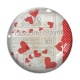 Cabochon Verre - c?ur
