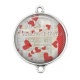 Connecteur Cabochon Argent - c?ur