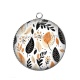 Pendentif Cabochon Argent - feuille