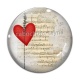 Cabochon Verre - coeur