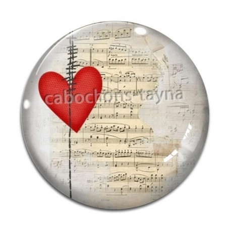 Cabochon Verre - coeur