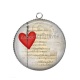 Pendentif Cabochon Argent - coeur
