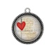 Pendentif Cabochon Argent - coeur