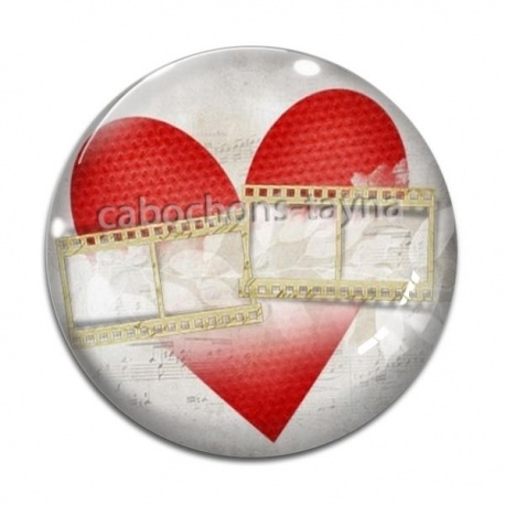 Cabochon Verre - coeur