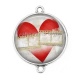 Connecteur Cabochon Argent - coeur