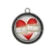 Pendentif Cabochon Argent - coeur