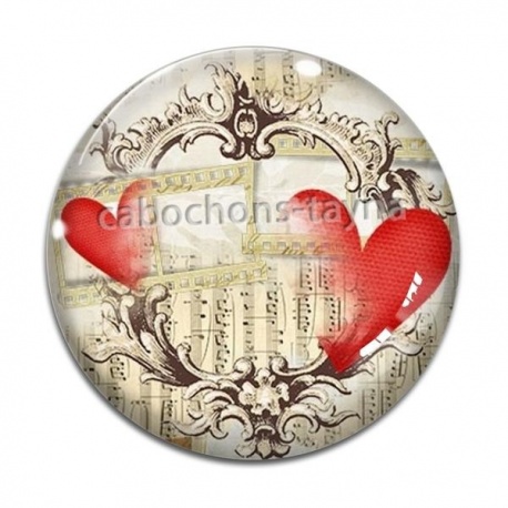 Cabochon Verre - coeur