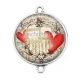 Connecteur Cabochon Argent - coeur