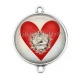 Connecteur Cabochon Argent - coeur