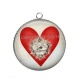 Pendentif Cabochon Argent - coeur