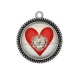 Pendentif Cabochon Argent - coeur