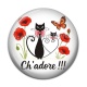 Cabochon Résine - chat ch'adore