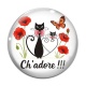 Cabochon Verre - chat ch'adore