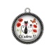 Pendentif Cabochon Argent - chat ch'adore