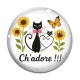 Cabochon Verre - chat ch'adore