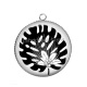 Pendentif Cabochon Argent - feuille