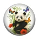 Cabochon Résine - panda coquelicot