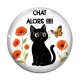 Cabochon Verre - chat alors