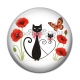 Cabochon Résine - chat coquelicot
