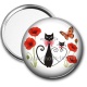 Miroir de poche - chat coquelicot