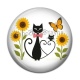 Cabochon Résine - chat tournesol