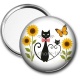 Miroir de poche - chat tournesol