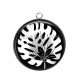 Pendentif Cabochon Argent - feuille