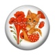 Cabochon Résine - chat coquelicot