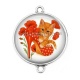 Connecteur Cabochon Argent - chat coquelicot